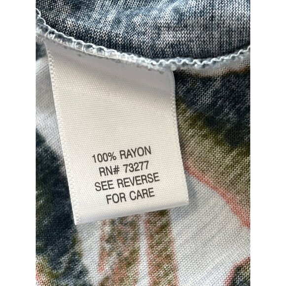 Simply Vera Vera Wang Tunic Top Size Large Short Sleeve Scoop Neck Blue Multi - Picture 4 of 6